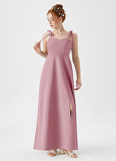 Azazie Rosey Junior Vintage Mauve A-Line Sweetheart Neckline Stretch Crepe Dress image4