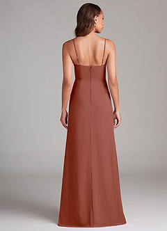 Azazie Maci Bridesmaid Dresses Auburn Sheath Pleated Chiffon Dress image7
