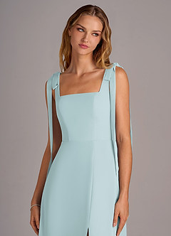 Azazie Debra Bridesmaid Dresses Mist A-Line with Pockets Chiffon Convertible Dress image7