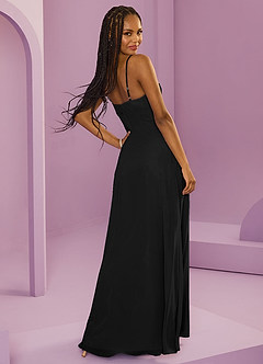 Barbie ♥ Azazie Jurken voor bruidsmeisjes Jurk van Chiffon met A-Lijn met Zakken Zwart image11