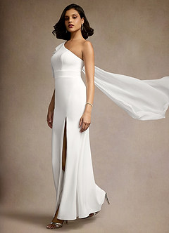 Jasmine White One Shoulder Gown image3