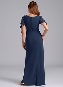 Azazie Pheby Bridesmaid Dresses Dark Navy A-Line Pleated Chiffon Dress image6
