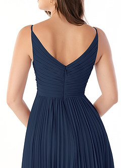 Azazie Raychelle Bridesmaid Dresses Dark Navy A-Line V-Neck Chiffon Dress image6