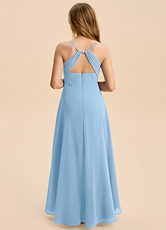 Azazie Gia Junior Powder Blue A-Line Pleated Chiffon Dress image2