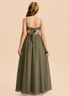 Azazie Zeya Junior Willow Green A-Line Chiffon Dress image2
