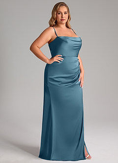 Azazie Leonis Bridesmaid Dresses Bermuda Mermaid Pleated Stretch Satin Convertible Dress image14