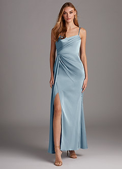 Azazie Bona Stretch Satin Dress Slutrea  image4