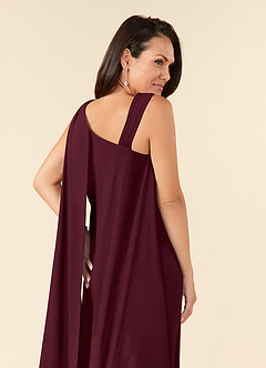 Azazie Franchesca Mère de la mariée Robes Robe Sirène en Mousseline extensible Plissée Cabernet image7