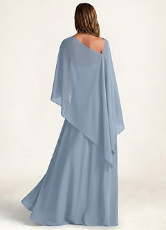 front Azazie Passender langer, fließender Chiffon-Umhang