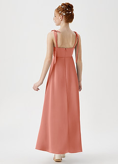 Azazie Rosey Junior Coral A-Line Sweetheart Neckline Stretch Satin Dress image6
