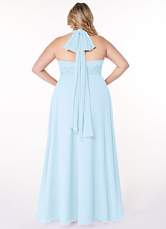 Azazie Fifi Bridesmaid Dresses Sky Blue A-Line Strapless Chiffon Convertible Dress image13