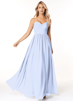 Azazie Lisbon Bridesmaid Dresses Ice A-Line Sweetheart Neckline Chiffon Dress image3