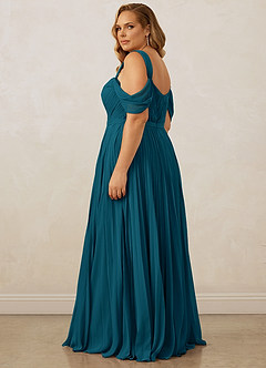 Christian Siriano Bridal for Azazie 1013 Bridesmaid Dresses Ink Blue A-Line Off the Shoulder Chiffon Dress image15