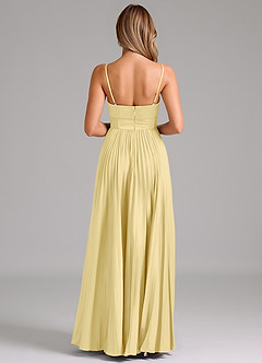 Azazie Tyla Bridesmaid Dresses Lemon Sorbet A-Line Sweetheart Neckline Stretch Satin Dress image2