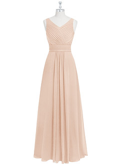 Azazie Pierrette Abiti da Damigella Abito A-Line in Chiffon Plissettato Rosa Inglese image7