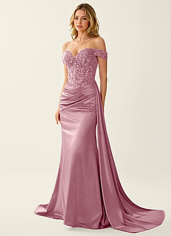 Nerine Dusty Pink Lace Corset Lace Up Back Mermaid Prom Dress image4