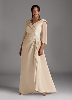 Azazie Jaycee Mother of the Bride Dresses Champagne A-Line Chiffon Dress image7