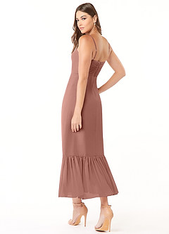 Azazie Justina Bridesmaid Dresses Cedar Rose A-Line Sweetheart Neckline Chiffon Dress image4
