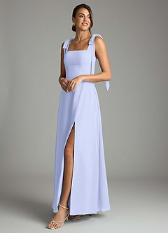 Azazie Debra Bridesmaid Dresses Lavender A-Line with Pockets Chiffon Convertible Dress image8