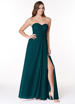 Azazie Arabella Allure Vestidos de damas de honor Vestido de Pino de Gasa de Corte en A Convertible con Escote de Corazón image5