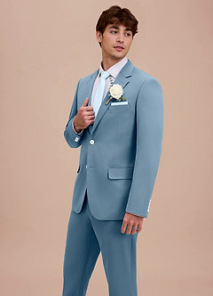 front Ethan Light Blue Refined Weave Suit Jacket