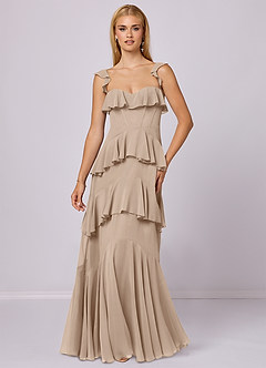 Barbie ♥ Azazie Bridesmaid Dresses Taupe A-Line Sweetheart Neckline Chiffon Dress image3