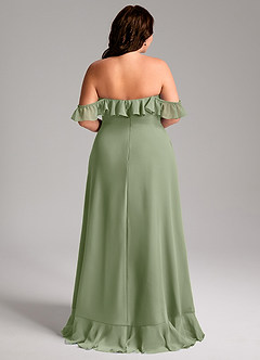 Azazie Lyra Bridesmaid Dresses Pistachio A-Line Chiffon Convertible Dress image12