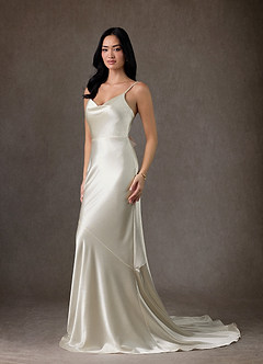 Azazie Kayla Wedding Dresses Antique White Mermaid Charmeuse Dress image6