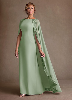 Azazie Artemisia Mother of the Bride Dresses Dusty Sage Sheath Lace Chiffon Dress image4