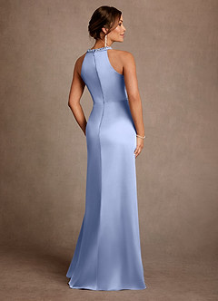 Azazie Lawrence Mother of the Bride Dresses Ice A-Line Pleated Stretch Satin Dress image3