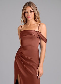Azazie Lisbeth Bridesmaid Dresses Auburn Mermaid Off the Shoulder Stretch Satin Convertible Dress image2