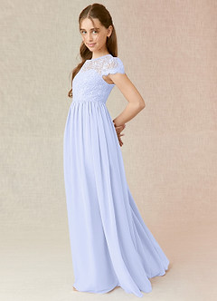 Azazie Delevingne Junior A-Linie Spitze Chiffon Kleid Lavendel image3