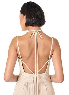 Azazie Farren Bridesmaid Dresses White Alabaster A-Line Pleated Chiffon Convertible Dress image6