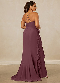 Christian Siriano Bridal for Azazie 1006 Bridesmaid Dresses Sangria Mermaid Ruched Chiffon Dress image15