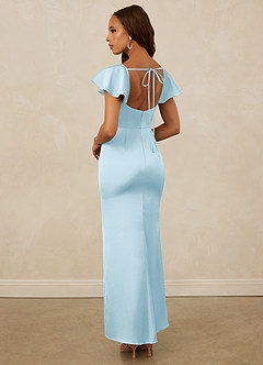 Christian Siriano Bridal for Azazie 1005 Bridesmaid Dresses Sky Blue Sheath Sweetheart Neckline Stretch Satin Dress image10
