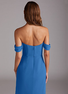 Azazie Saige Bridesmaid Dresses Blue Jay A-Line Off the Shoulder Chiffon Convertible Dress image6