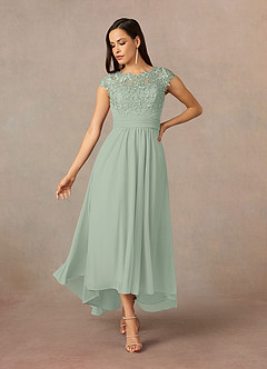 Azazie Amara Kleider für die Brautmutter A-Linie Spitze Kleid Staubiger Salbeigrün image1