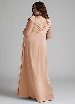 Azazie Allessia Brautjungfernkleider für Schwangere A-Linie Plissee Stretch-Satin Bodenlänge Kleid image9