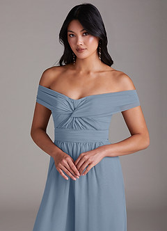 Azazie Lamara Brautjungfernkleider Wandelbar Schulterfrei Chiffon Overall/Jumpsuit Staubblau image7