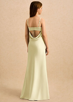 Azazie Mirabella Girls Formal Flower Girl Dresses Lemon Sorbet Sheath Sweetheart Neckline Stretch Satin Dress image1