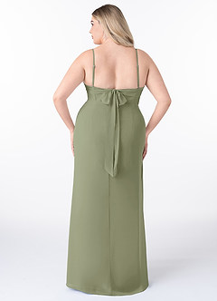 Azazie Mai Bridesmaid Dresses Pistachio Sheath Pleated Chiffon Dress image8