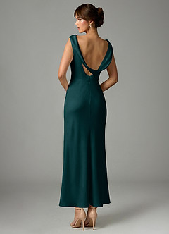 Azazie Kieryn Brautjungfernkleider Meerjungfrau-Linie Plissee Stretch-Satin Kleid Kiefer image5