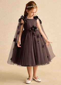 Azazie Staria Flower Girl Dresses Ganache Ball-Gown Ruched Tulle Dress image7
