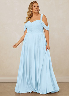 Christian Siriano Bridal for Azazie 1013 Bridesmaid Dresses Sky Blue A-Line Off the Shoulder Chiffon Dress image13