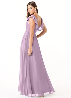 Azazie Jinny Bridesmaid Dresses Wisteria A-Line Square Neckline Ruched Chiffon Dress image4
