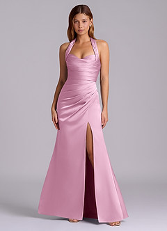 Azazie Destiny Brautjungfernkleider Meerjungfrau-Linie Herzausschnitt Stretch-Satin Kleid Bonbonrosa image4