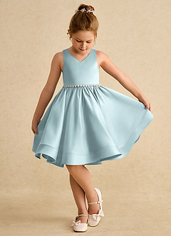 Azazie Julietta Blumenmädchenkleider Ballkleid Cabrio Tüll Kleid Nebel image4
