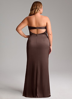 Azazie Leonis Bridesmaid Dresses Ganache Mermaid Pleated Stretch Satin Convertible Dress image6