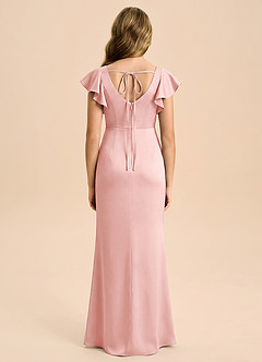 Azazie Demi Junior Robe Sirène en Satin extensible Arc Rose Poudré image2
