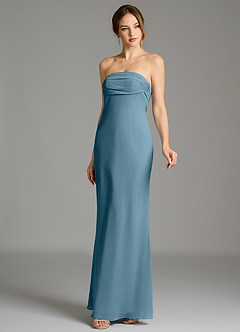 Azazie Ailanie Jurken voor thuis passen Jurk van Chiffon met Zeemeermin Strapless Bermuda image5